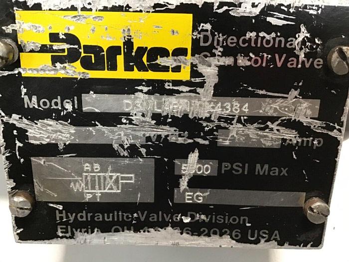 Used PARKER Directional Control Valve D3ML4BN10X4384 Used