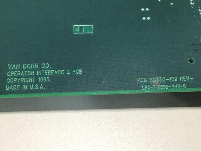 Used VAN DORN Operator Interface Board 330129 PC330-129 330-129 Used