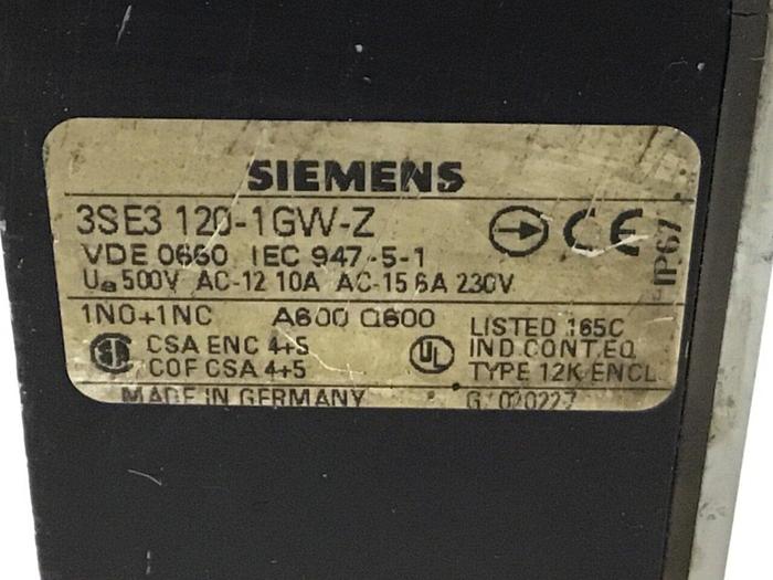 Used SIEMENS Limit Switch3 3SE3 120-1GW-Z #121180