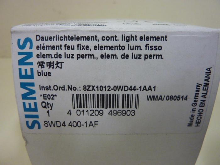 SIEMENS Signal Column Light Blue 8WD4 400-1AF #49256