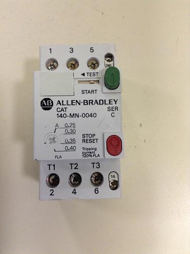 Used ALLEN BRADLEY Manual Motor Starter 140-MN-0040 SER C #79600