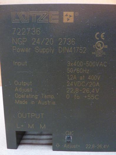 Used LUTZE Power Supply 722736 #34795