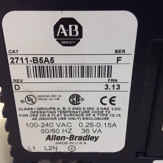 Used ALLEN BRADLEY 2711-B5A5 SER F Operator Panel USED