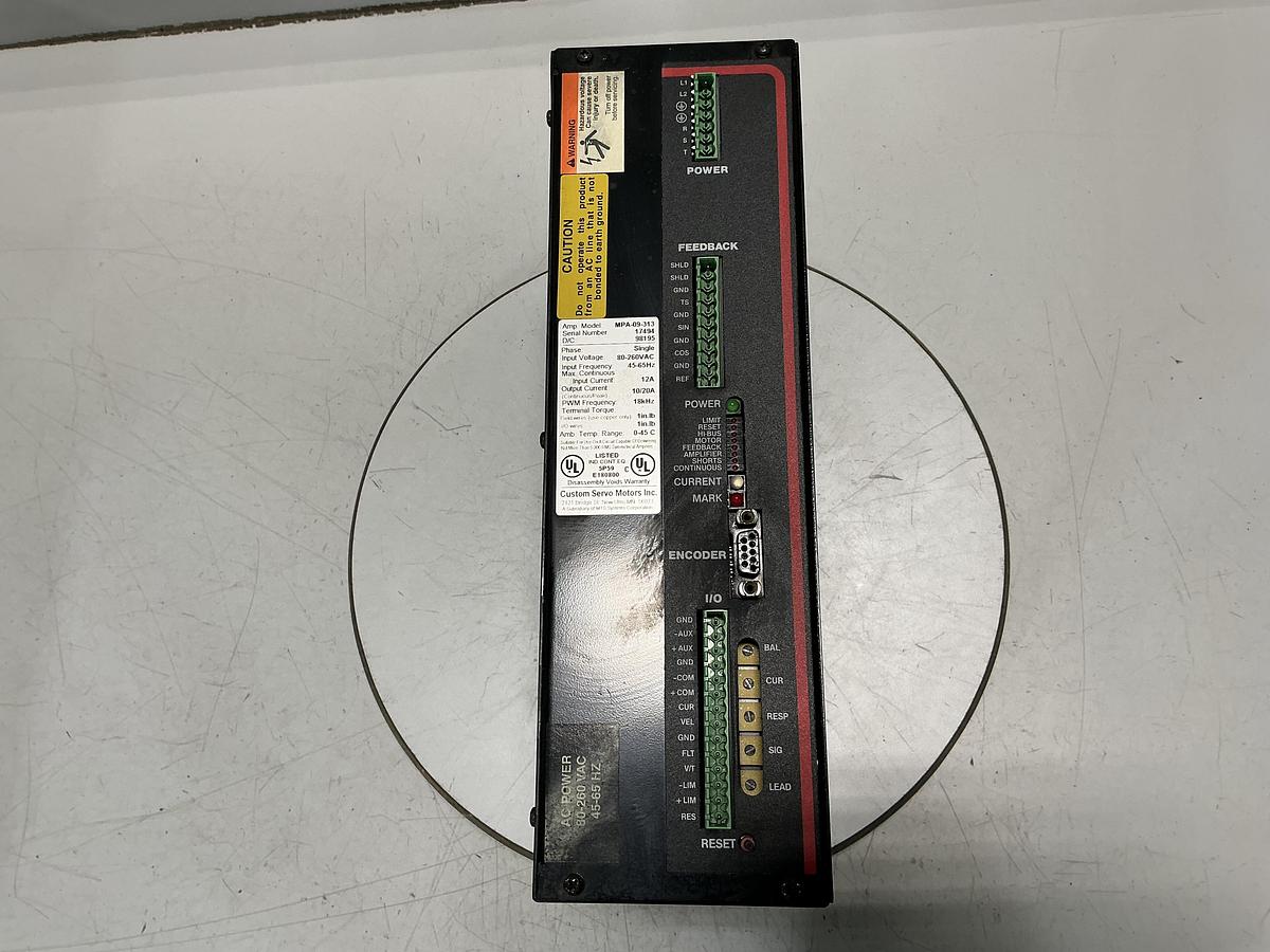Used CUSTOM SERVO MOTORS MPA-09-313