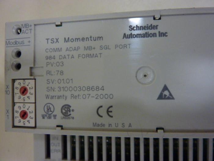 Used SCHNEIDER AUTOMATION INC I/O Module 170ADM35010 #59606