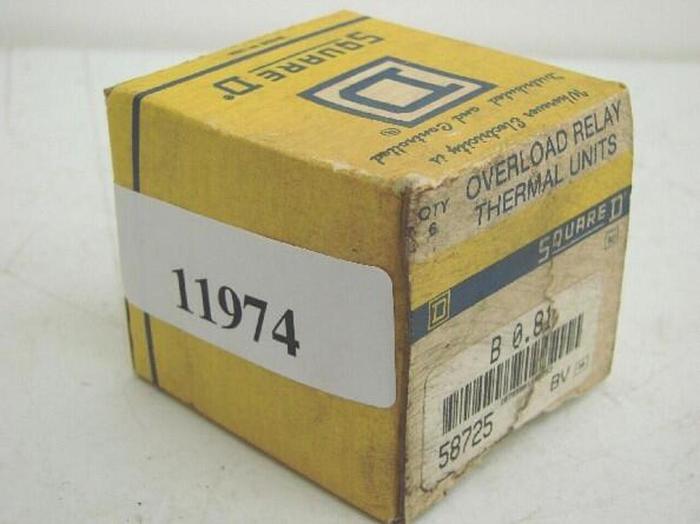 SQUARE D Overload Relay Thermal Unit Box of 6 B 0.81 #11974
