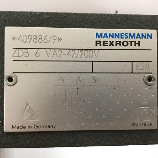 Used MANNESMANN REXROTH Valve ZDB 6 VA2-42/200V #90490