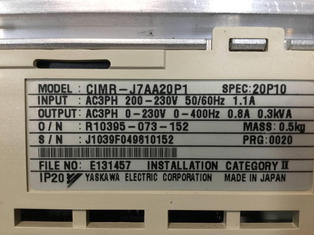 Used YASKAWA VS Mini J7 Inverter CIMR-J7AA20P1 USED