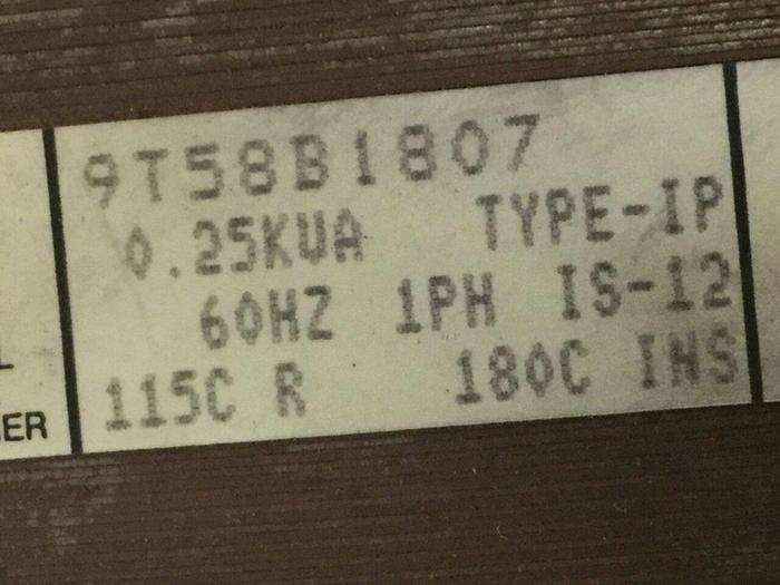 Used GENERAL ELECTRIC 0.254 KVA Transformer 9T58B1807 #109401
