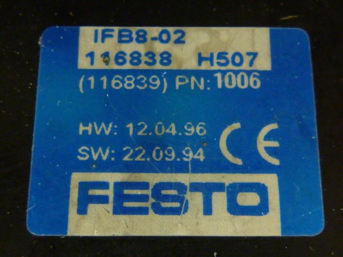 Used FESTO Control Block / Valve Terminal IFB8-02 #52802