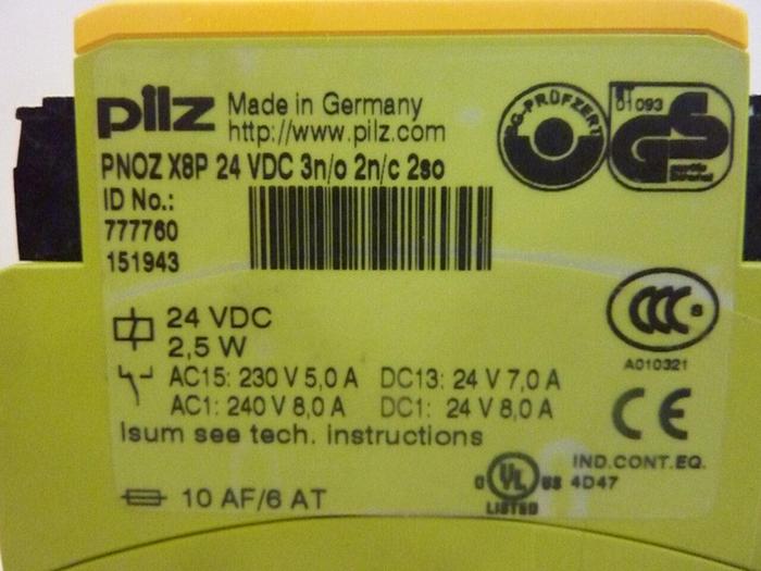 Used PILZ Safety Relay PNOZX8P24VDC3N/O2N/C2SO #46497