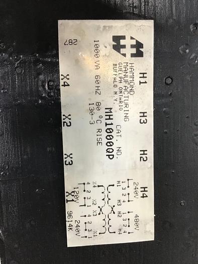 Used HAMMOND 1 kVA Transformer MH1000QP #118201