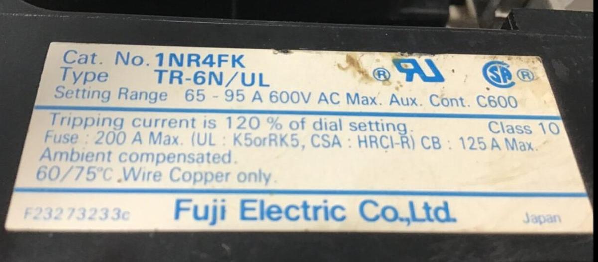 Used FUJI ELECTRIC Contactor SC-N5 3NC3F USED