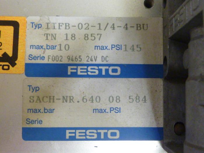 Used FESTO Control Block / Valve Terminal IIFB-02-1/4-4-BU #64638