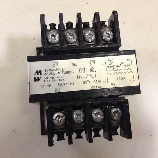 Used HAMMOND 0.05 kVA Transformer MT50MLI #84434