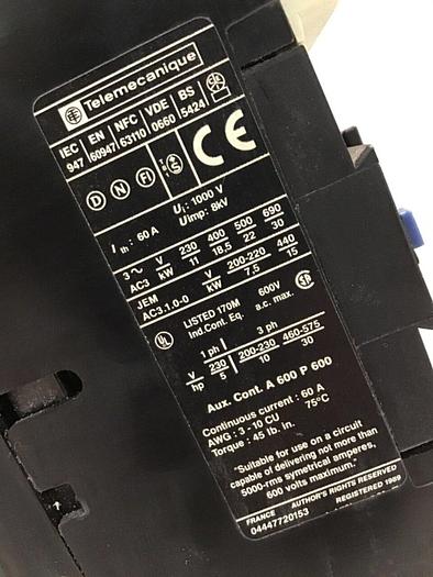Used TELEMECANIQUE Contactor LP1D4011 #138648