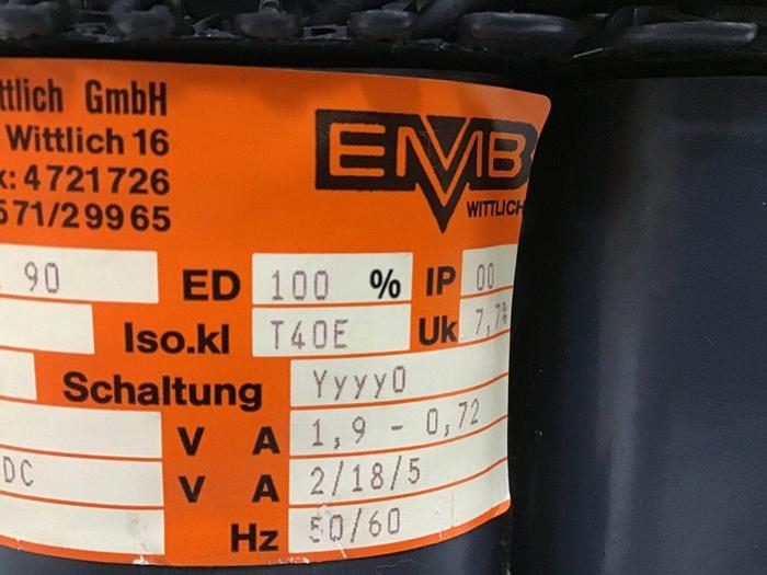 Used EMB WITTLICH .68 KVA Transformer PU90+GL90 #122334
