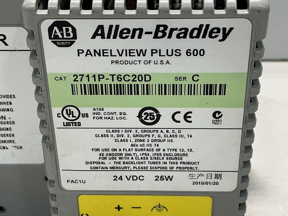 Used ALLEN BRADLEY 2711P-T6C20D