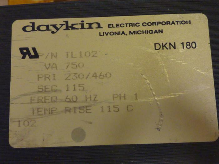 Used DAYKIN 0.75 kVA Transformer DKN 180 750 VA #47284
