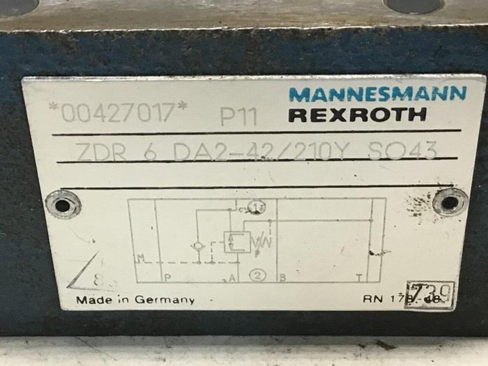 Used REXROTH Valve w/ Gauge ZDR 6 DA2-42/210Y SO43 #137812