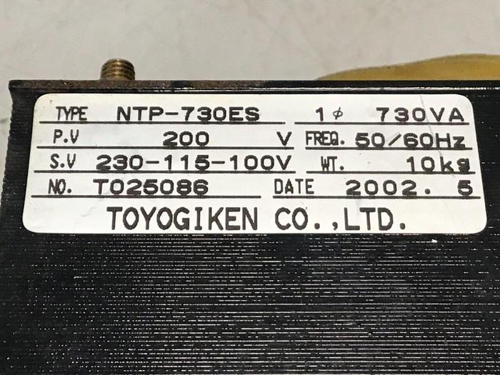 Used TOYOGIKEN 730 VA Transformer NTP-730ES #122314