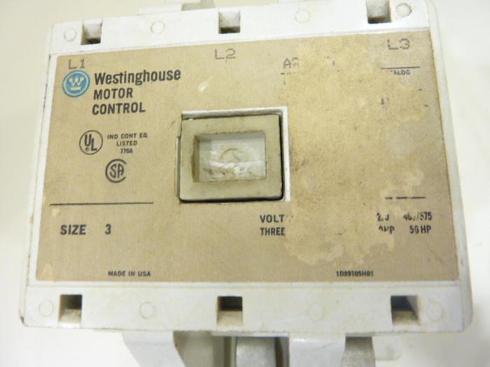 Used WESTINGHOUSE Motor Starter Size 3 MC972 #42972