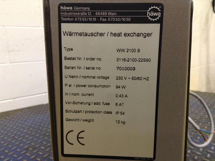 Used HAWA Heat Exchanger WW 2100 S #79871