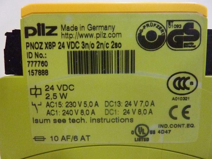 Used PILZ Safety Relay PNOZX8P24VDC3N/O2N/C2SO #46493