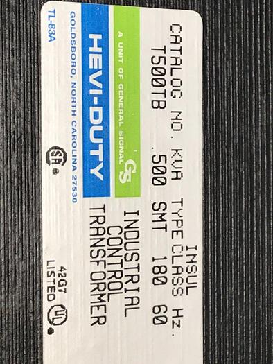 Used HEVI DUTY ELECTRIC 0.500 kVA Transformer T500TB #125536