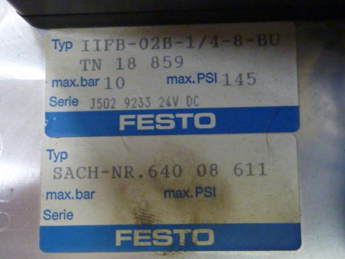 Used FESTO Control Block / Valve Terminal IFB8-02 #52843