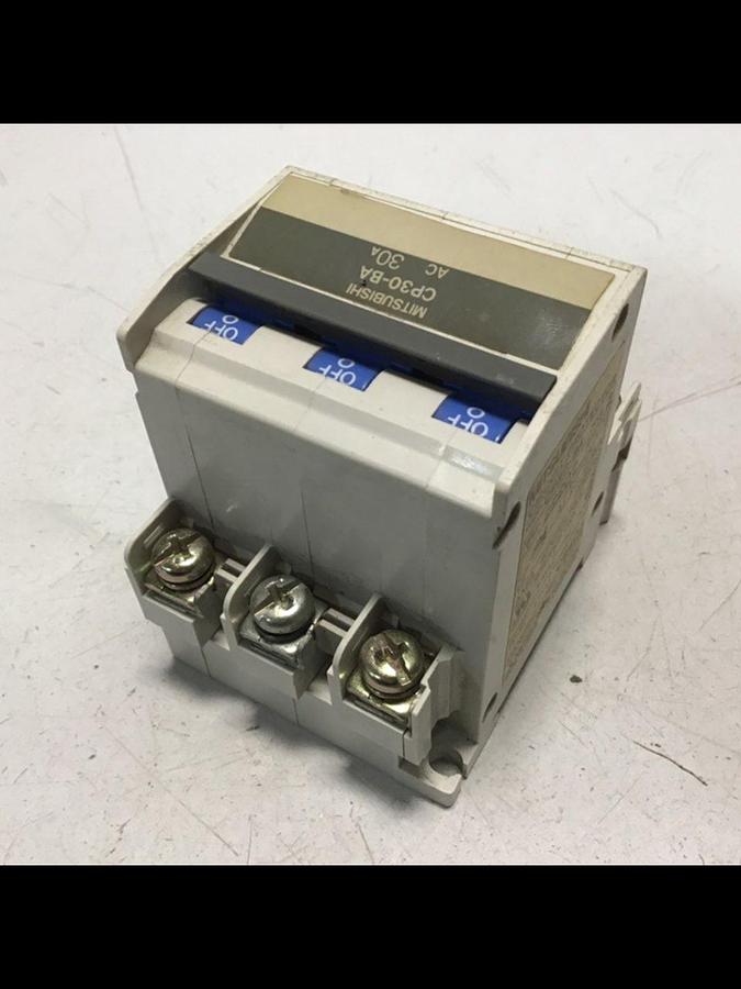 Used MITSUBISHI 30 Amp Circuit Protector CP30-BA-3P-30A #119609