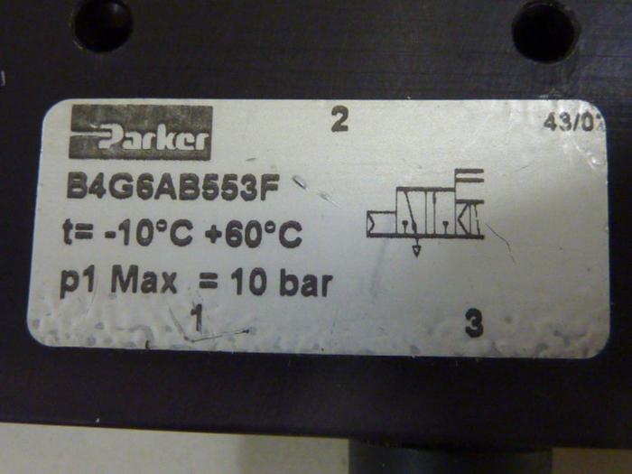 Used PARKER Solenoid Valve B4G6AB553F #50458