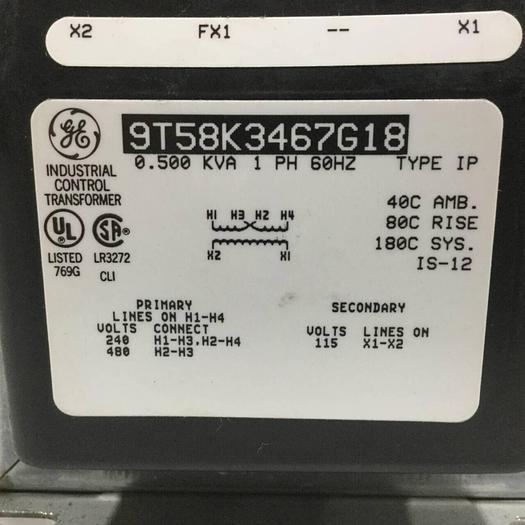 Used GENERAL ELECTRIC / GE 0.500 kVA Transformer 9T58K3467G18 #91157