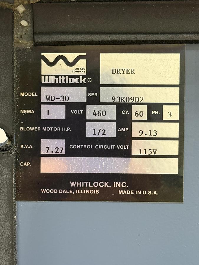Used AEC WHITLOCK Dryer USED #152502