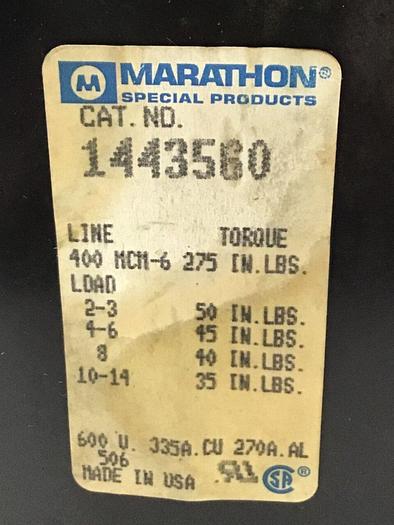 Used MARATHON Power Distribution Block 1443560 #134817