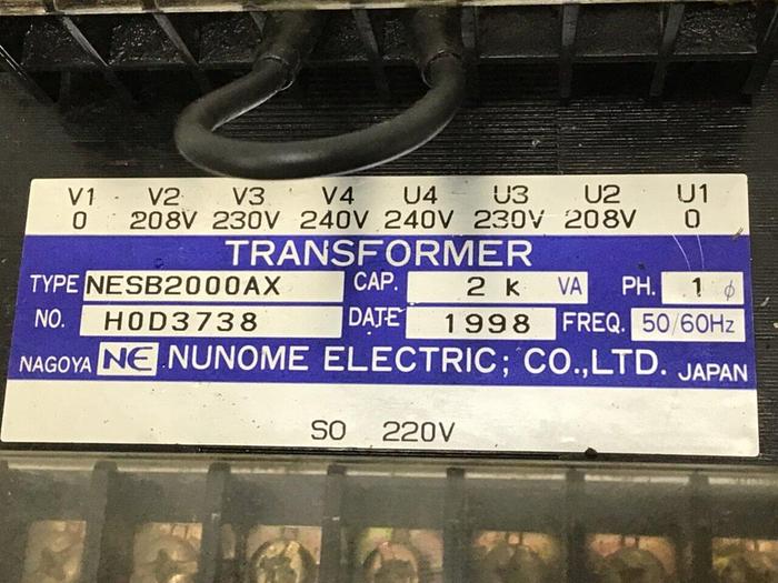 Used NUNOME ELECTRIC 2 kVA Transformer NESB2000AX #132173