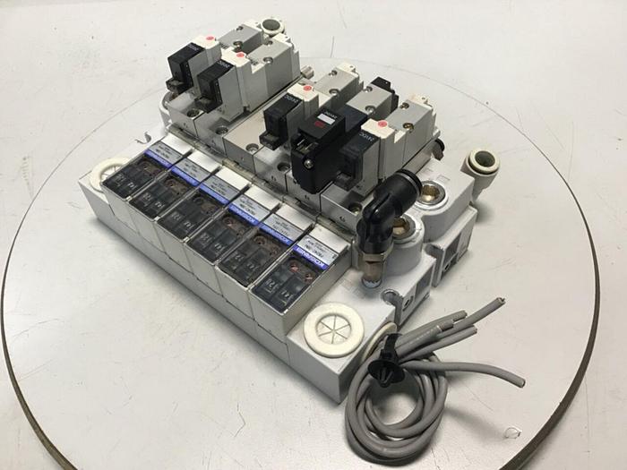 Used KOGANEI Manifold w/ Valves PBM6P-9W #120956
