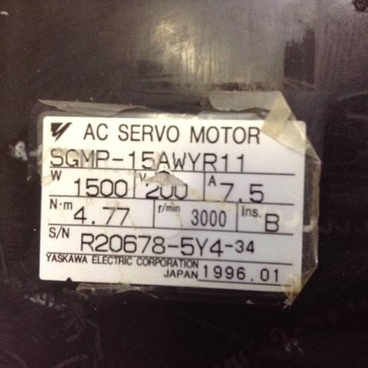 Used YASKAWA AC Servo Motor SGMP-15AWYR11 #73586