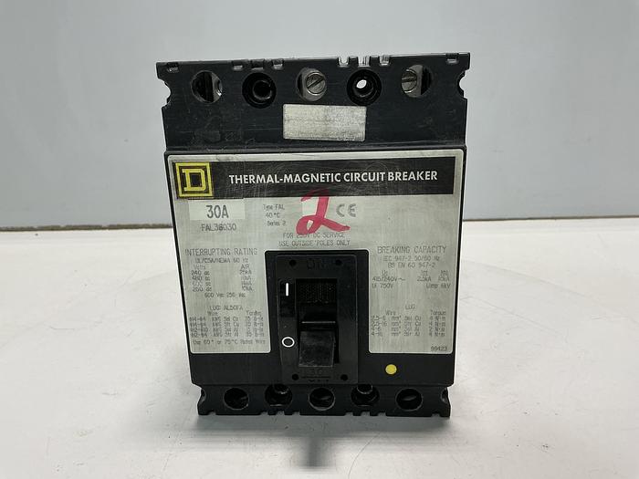 Used SQUARE D FAL36030 CIRCUIT BREAKER