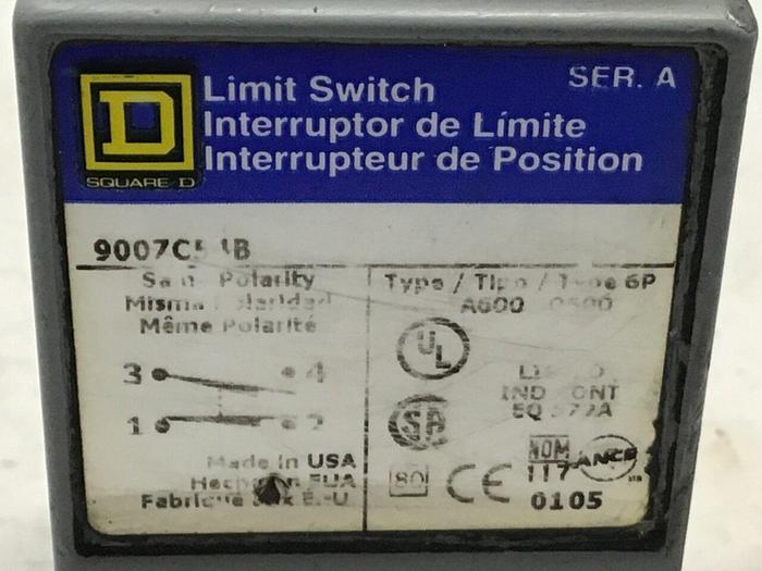 Used SQUARE D Limit Switch 9007-C54B #122144