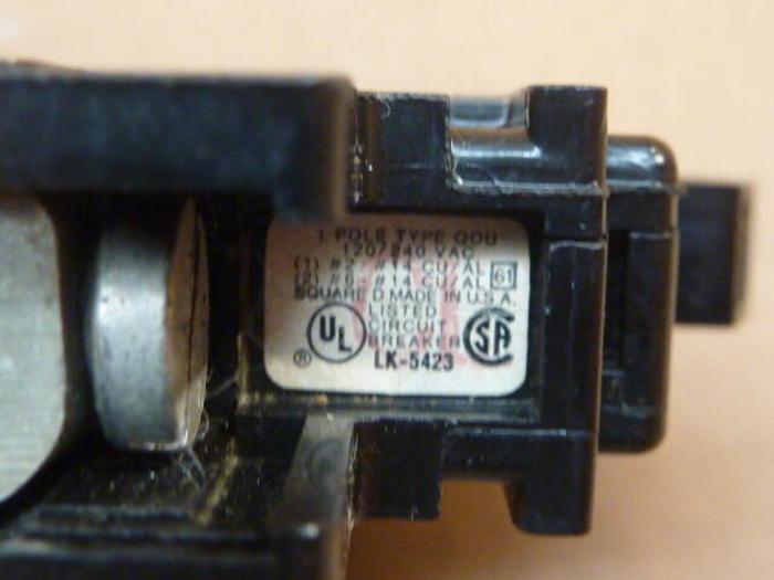 Used SQUARE D 15 Amp Circuit Breaker QOU115 #33008