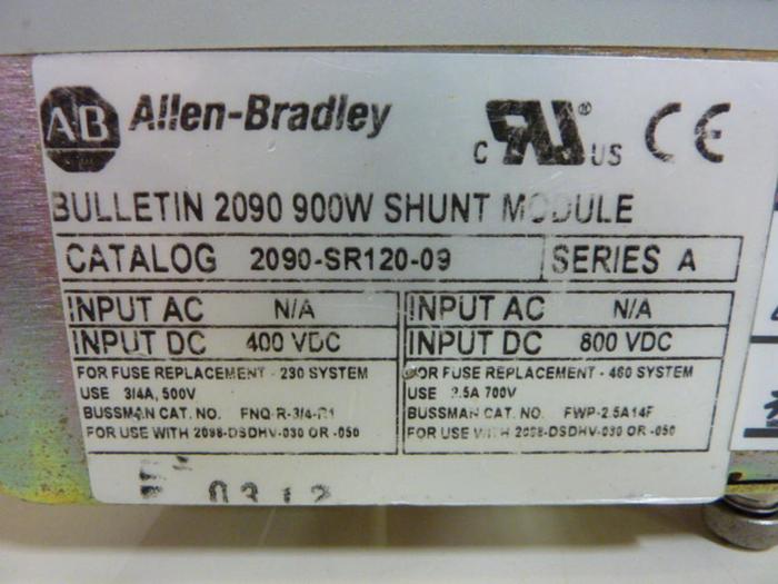 Used ALLEN BRADLEY Ultra Shunt Module 2090-SR120-09 SER A #63537