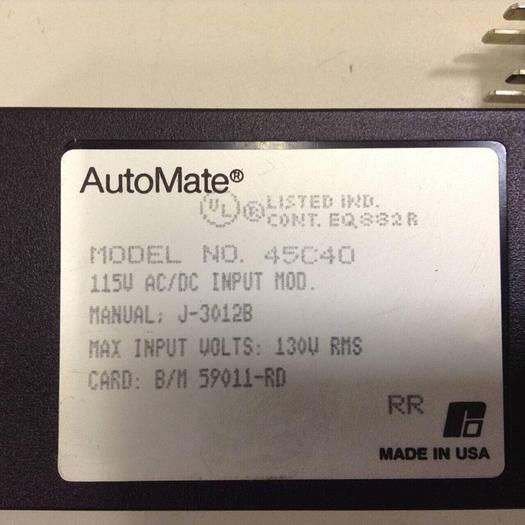 Used RELIANCE ELECTRIC Dual Input Module 45C40 #71509