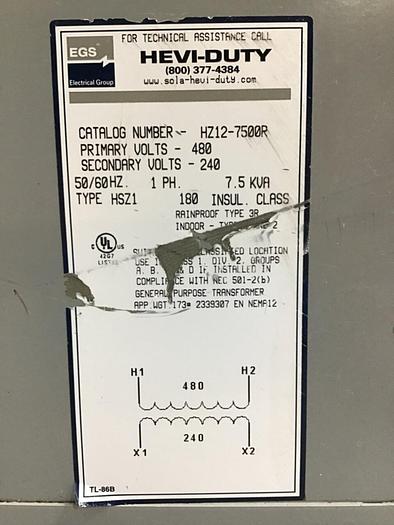 Used EGS 7.5 kVA Transformer HZ12-7500R