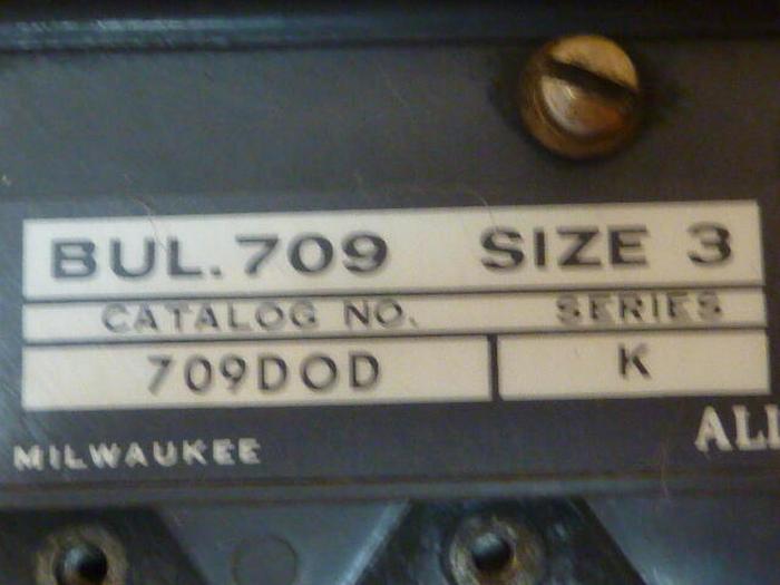 Used ALLEN BRADLEY Motor Starter Size 3 709-DOD SER K #28728