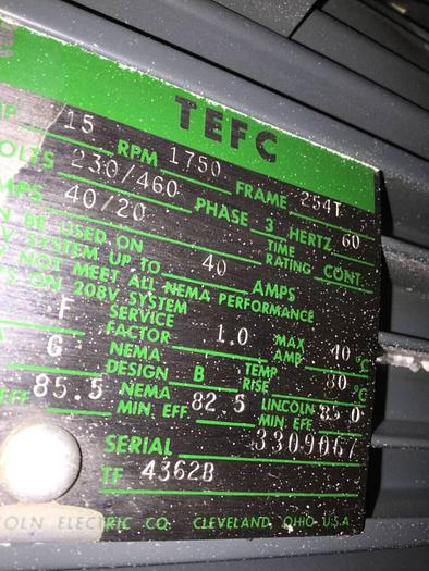 Used RAPID 15 HP Grinder / Granulator, 1012-K, Used