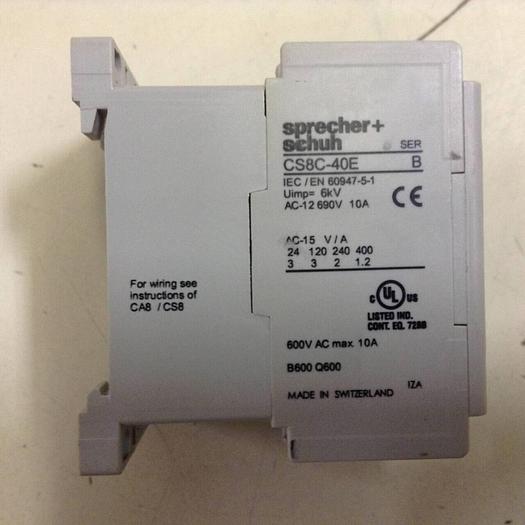 Used SPRECHER & SCHUH Relay CS8C-40E #88793
