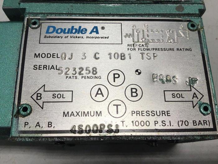 Used DOUBLE A Valve QJ 3 C 10B1 TSP #138435