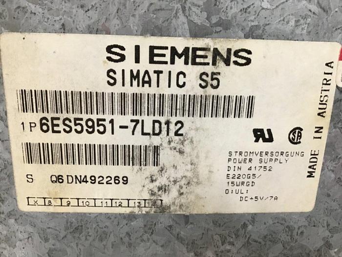 Used SIEMENS Power Supply 6ES5 951-7LD12 #91972