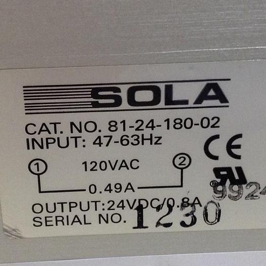 Used SOLA ELECTRIC Power Supply 81-24-180-02 #87086